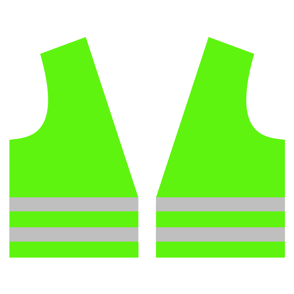 Sicherheitsweste Prestige grün XL, mit 2 Streifen Reflex silber und Klettverschluss