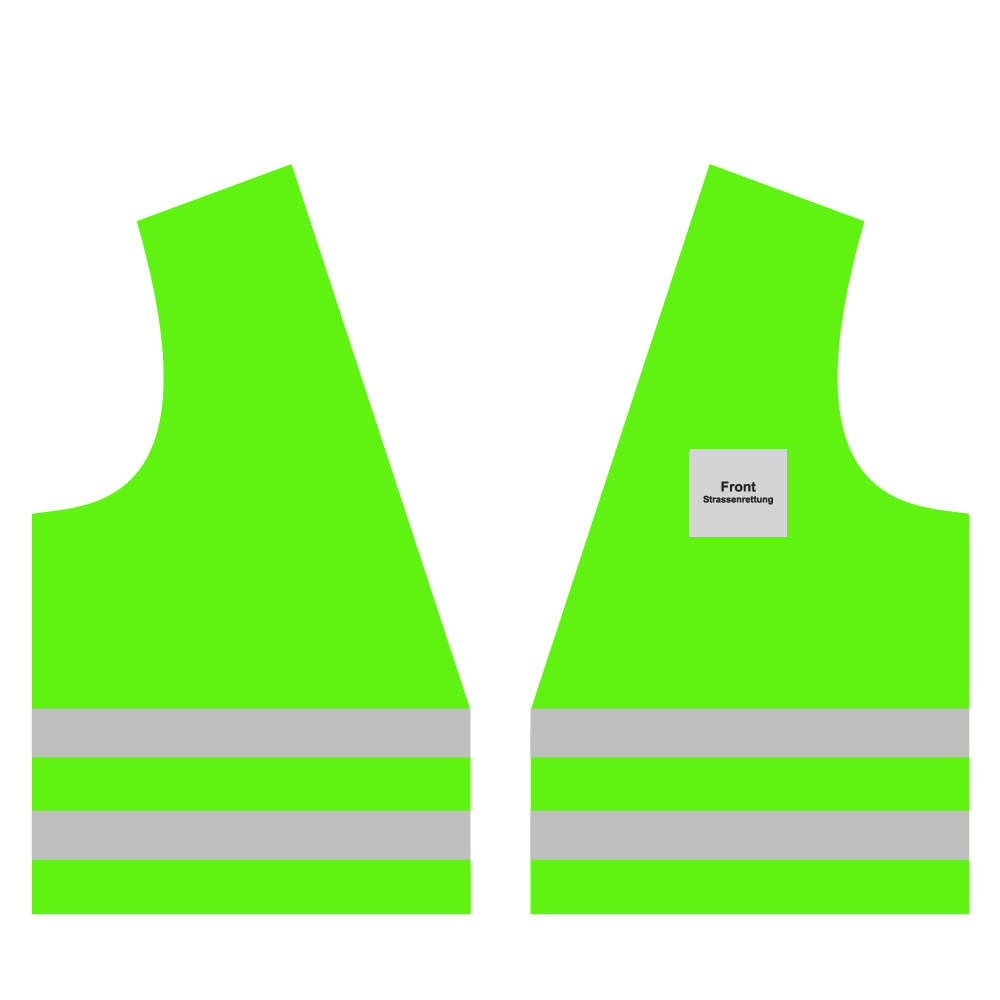 Sicherheitsweste Prestige grün XL, mit 2 Streifen Reflex silber und Klettverschluss